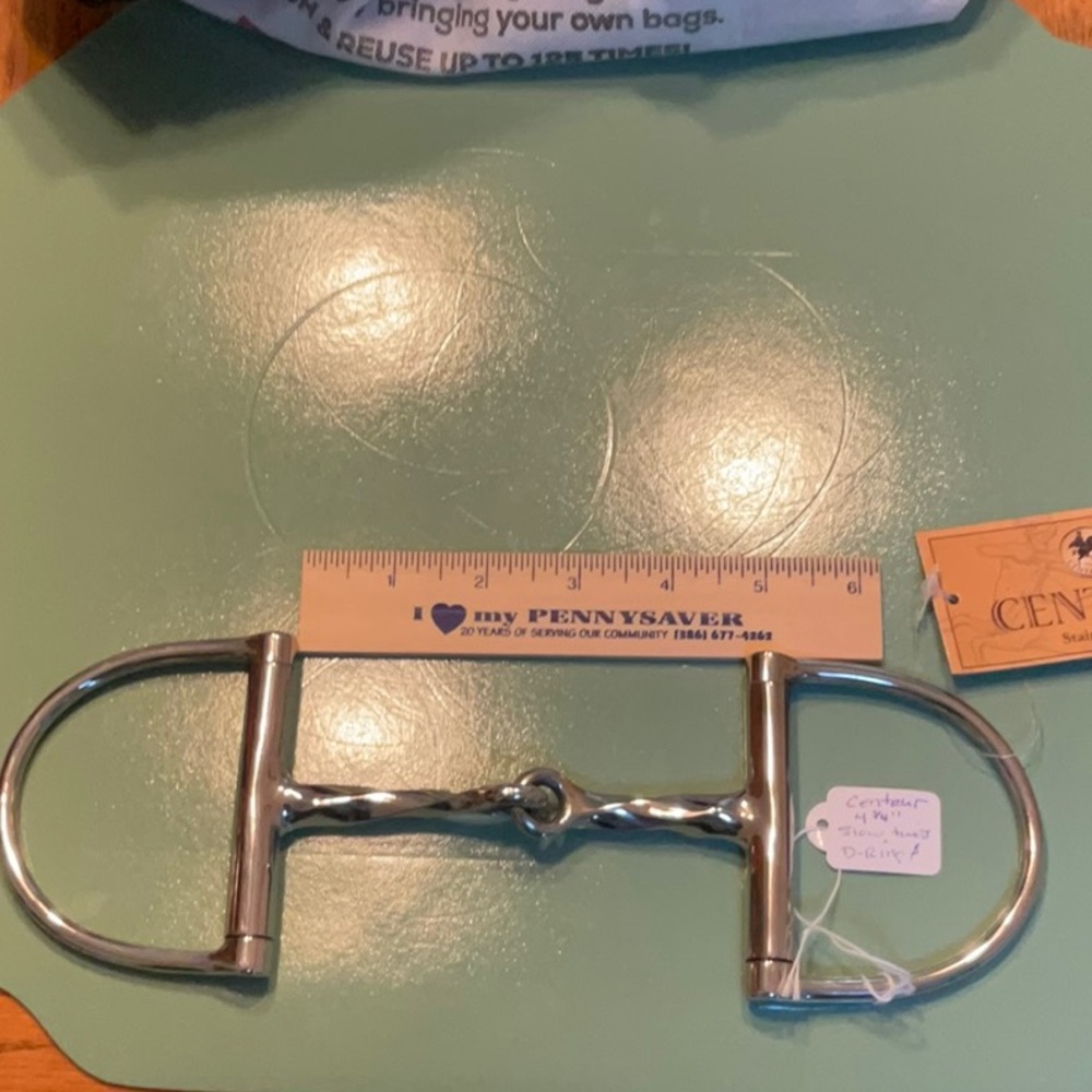 Centaur D ring slow twist snaffle horse bit